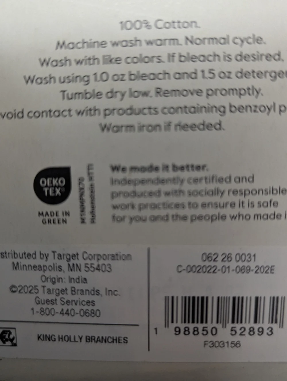 NWT Threshold Holly Branches Cotton King Sheet Set - Picture 9 of 9